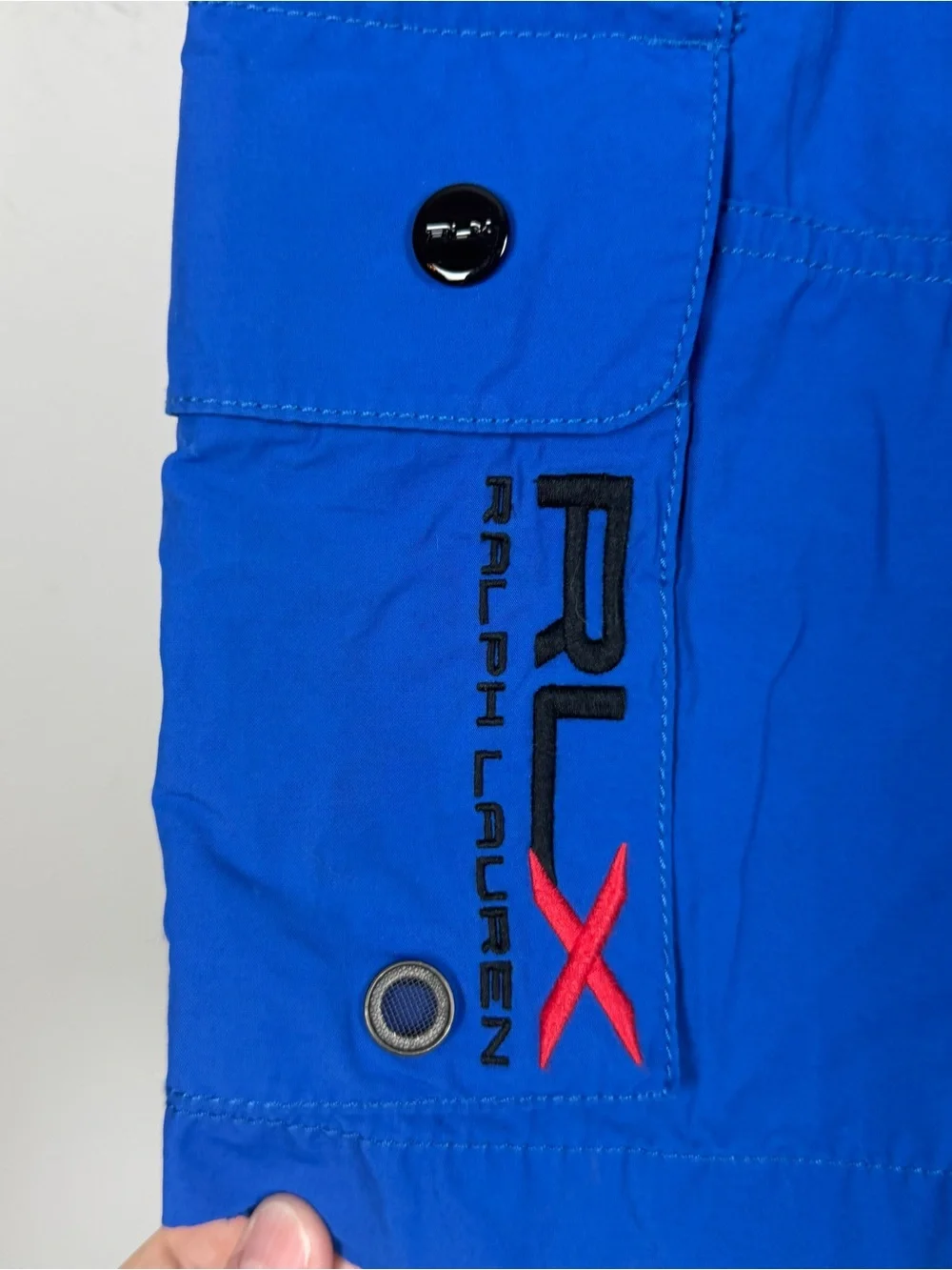 Ralph Lauren RLX Royal Blue Performance Nylon Cotton Cargo Shorts Mens Medium